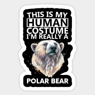 this is my human costume i'm really a polar bear Sticker